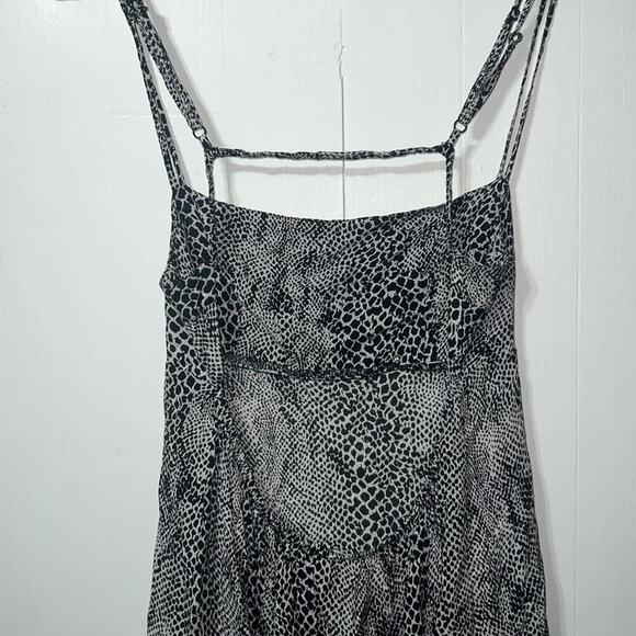 Free People Wild Child Snake Print Black White Mini Slip Dress Open Back Size S - Picture 11 of 13